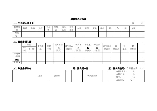 D-幼儿园-膳食营养分析表