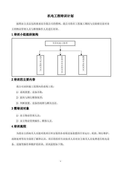 机电工程培训计划