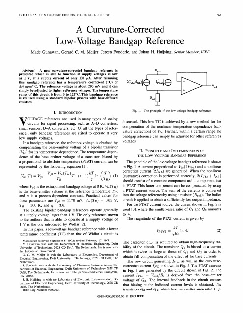 A Curvature-Corrected Low-Voltage Bandgap Reference
