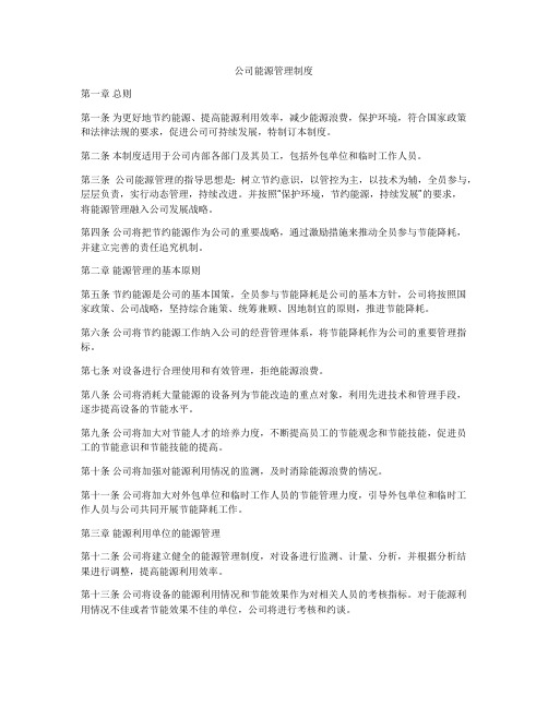 公司能源管理制度