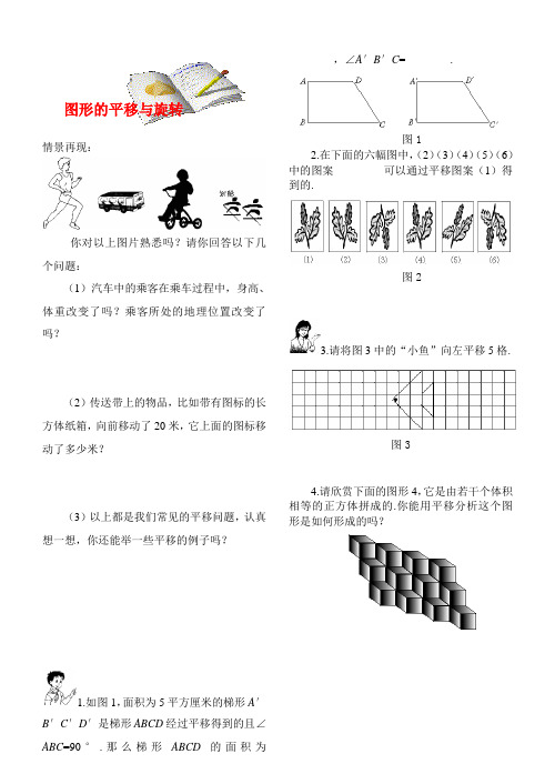 八年级数学上册 第三章图形的平移与旋转同步练习 北师大版