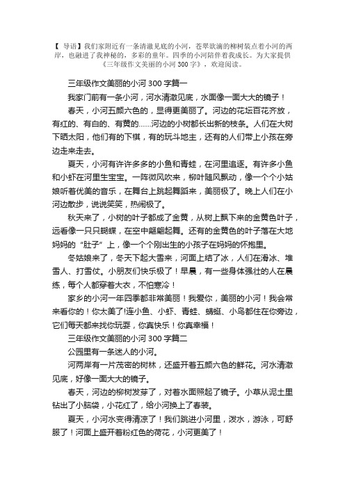 三年级作文美丽的小河300字