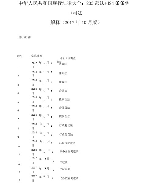 中华人民共和国现行法律大全