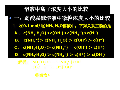 离子浓度大小比较(PPT)5-3