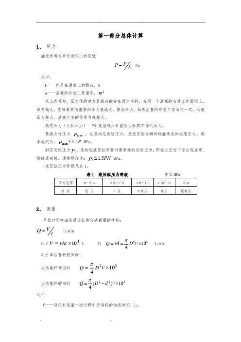 液压缸设计计算