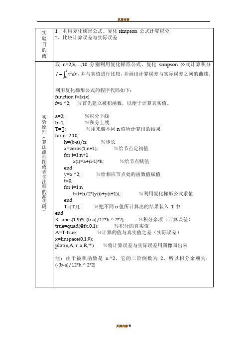 利用复化梯形公式、复化simpson 公式计算积分