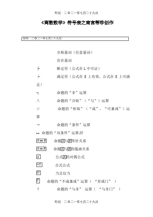 《离散数学》符号表