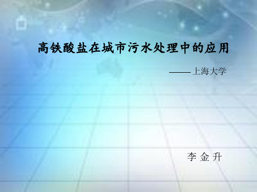 高铁酸盐原液在城市污水处理中的应用  (改)