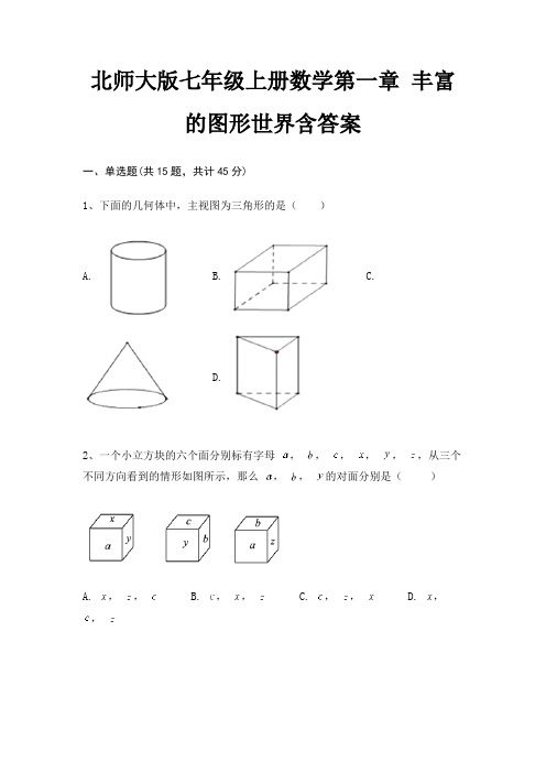 北师大版七年级上册数学第一章 丰富的图形世界含答案