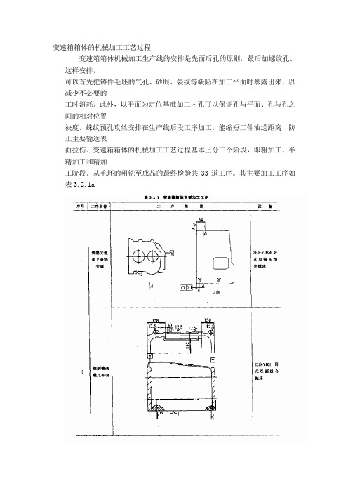 变速箱箱体加工过程