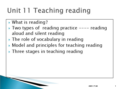 《英语教学法》Unit-11-Teaching-ReadingPPT课件