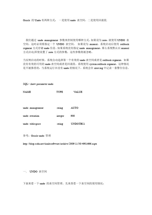oracle的undo表空间