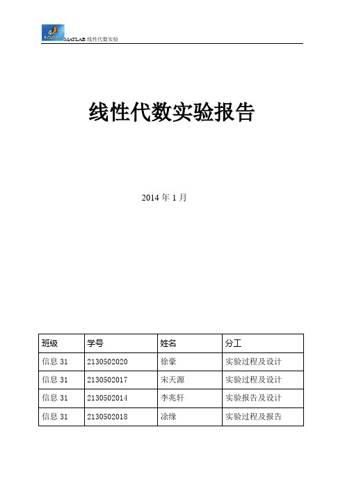 线性代数实验报告