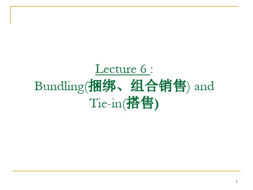 Lecture 6 Bundling and Tie-in