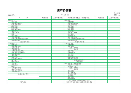 一般企业财务报表格式(财会〔2019〕6号)