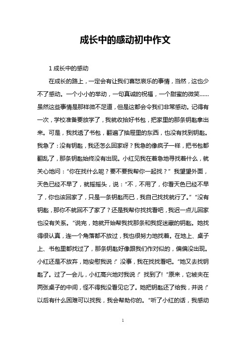 成长中的感动初中作文