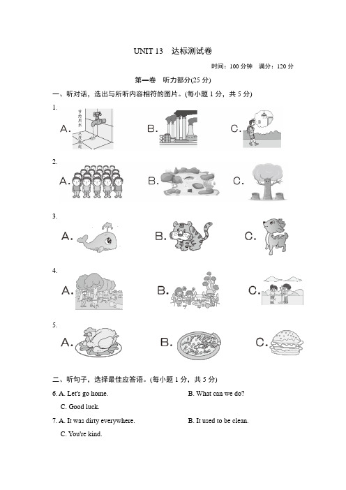 2020-2021学年人教版九年级下册英语 UNIT 13 达标测试卷