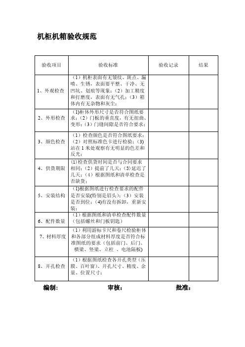 机柜验收标准[最新]