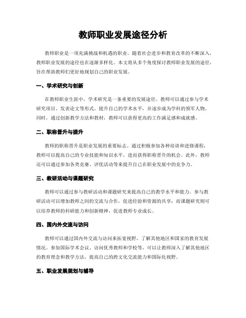 教师职业发展途径分析