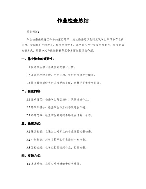 作业检查总结