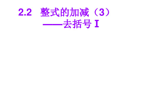 人教版七年级数学上册整式的加减(1)