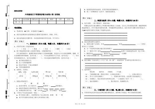 六年级语文下学期同步练习试卷C卷 含答案