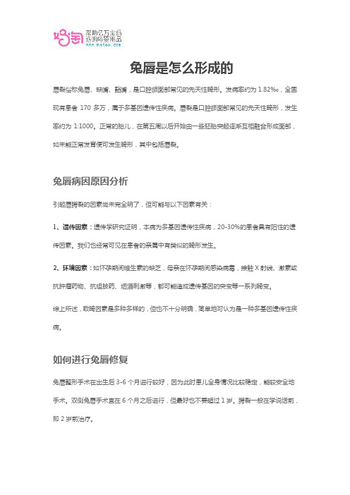 兔唇是怎么形成的