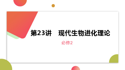 高三一轮复习生物课件：第23讲现代生物进化理论