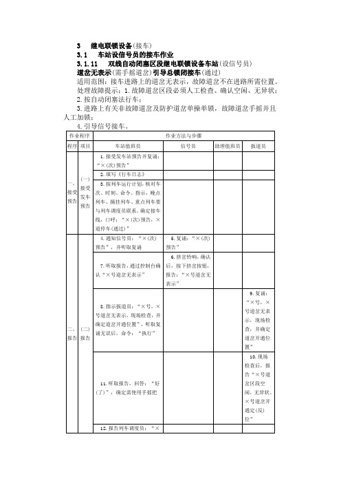 道岔无表示(需手摇道岔)引导总锁闭接车(通过)