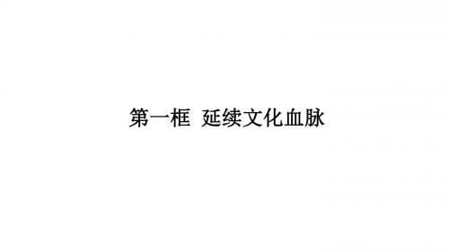 2018秋人教部编版九年级道德与法治上册5.1延续文化血脉  (共14张PPT)