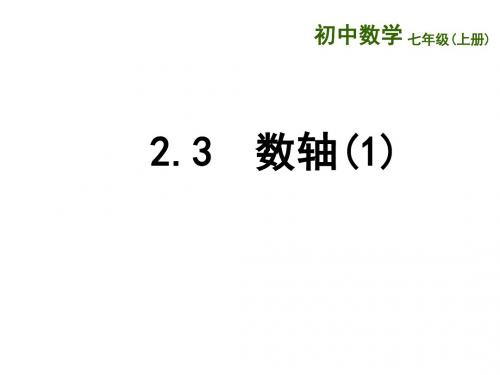 江苏省泰兴市新市初级中学七年级数学苏科版上册2.3 数