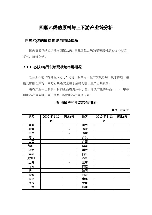 四氯乙烯的原料与上下游产业链分析