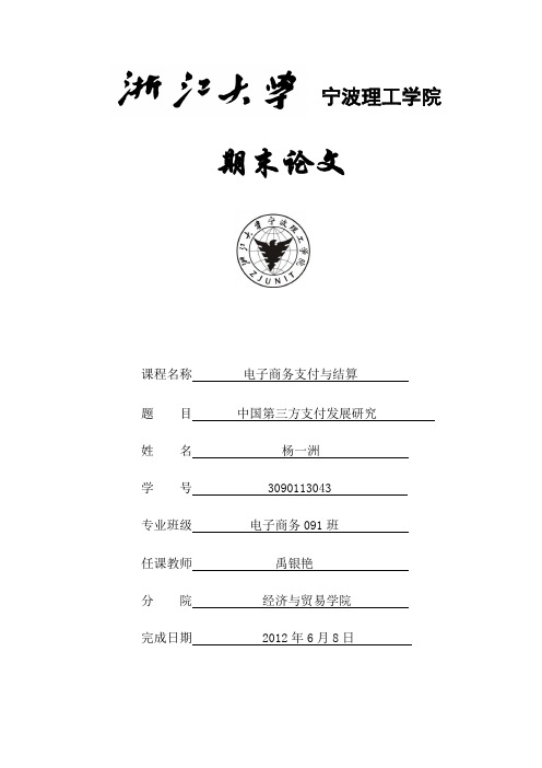 中国第三方支付发展研究