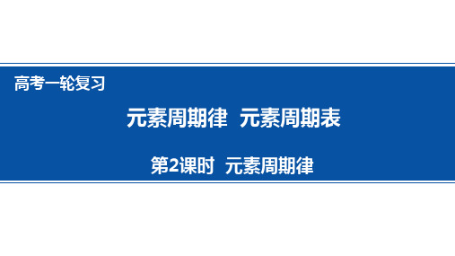 2024届高考一轮复习课件：元素周期律