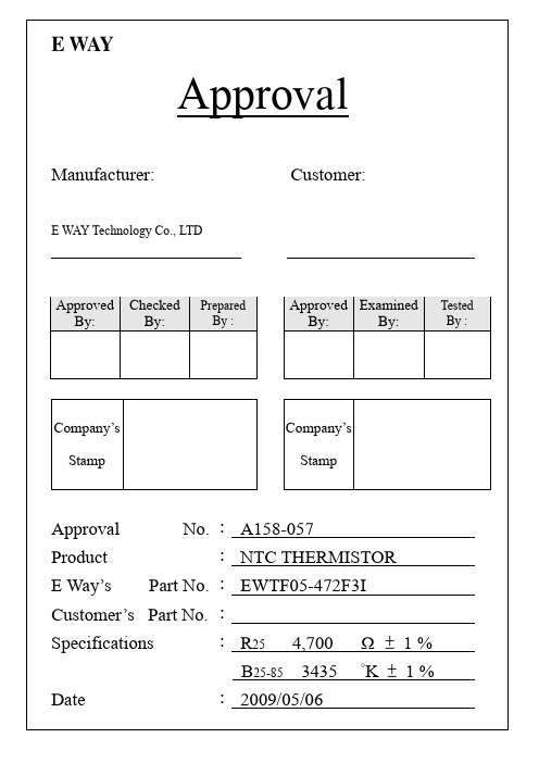 NTC-1%热敏电阻DATA SHEET