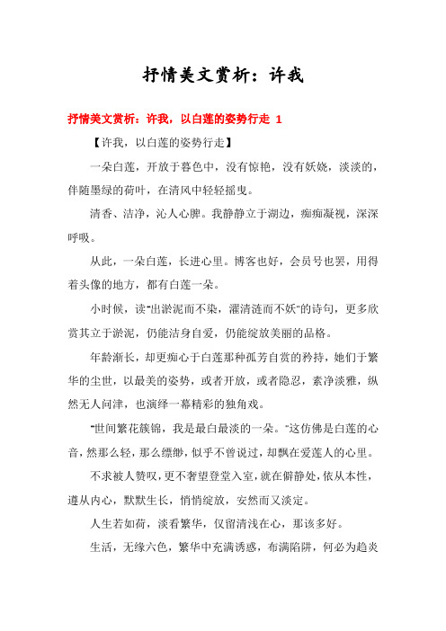 抒情美文赏析：许我