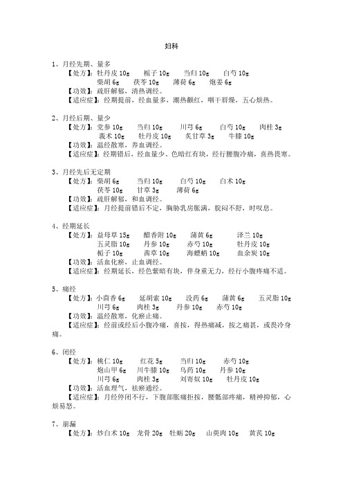 免煎中药专病专方-妇科