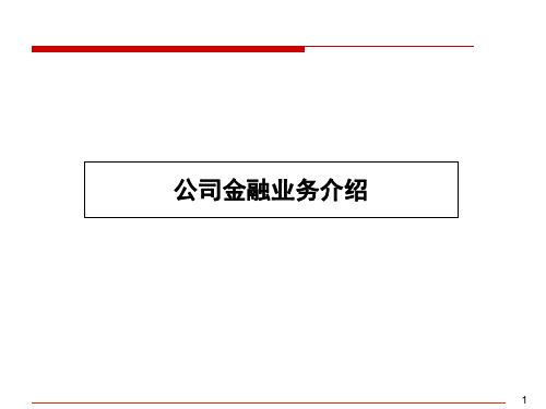 银行公司金融业务讲解培训课件