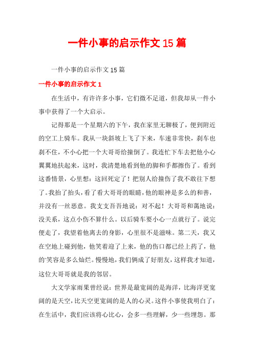 一件小事的启示作文15篇