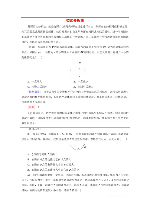 2020版高考物理二轮复习第2部分专项1巧用10招秒杀选择题第8招类比分析法教案2