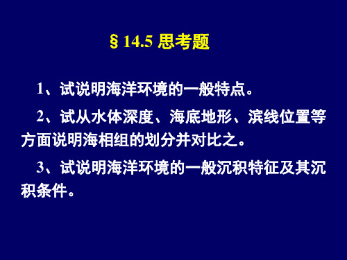 第十五章 碎屑岩沉积相-6海相组概述