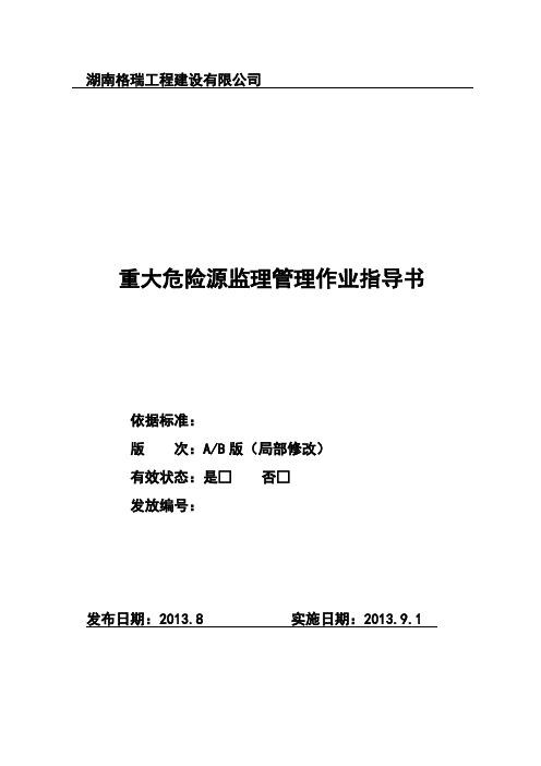 重大危险源监理实施指导意见2 (1)