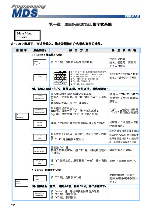 MDS系统编程手册V3.4版(8.5)资料