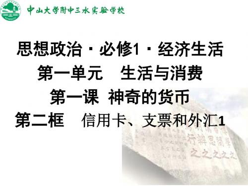 1.2信用卡、支票和外汇1