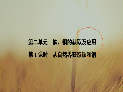 最新-2021年秋高中化学必修一课件：321从自然界获取铁和铜29张  精品