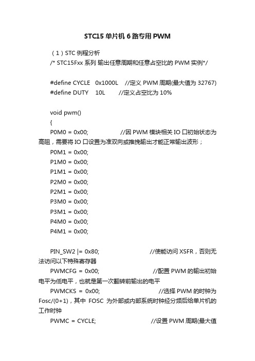 STC15单片机6路专用PWM