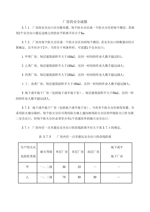 厂房的安全疏散