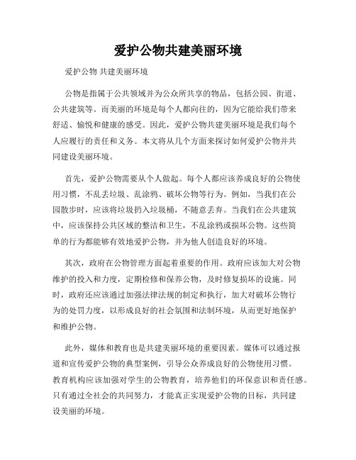 爱护公物共建美丽环境