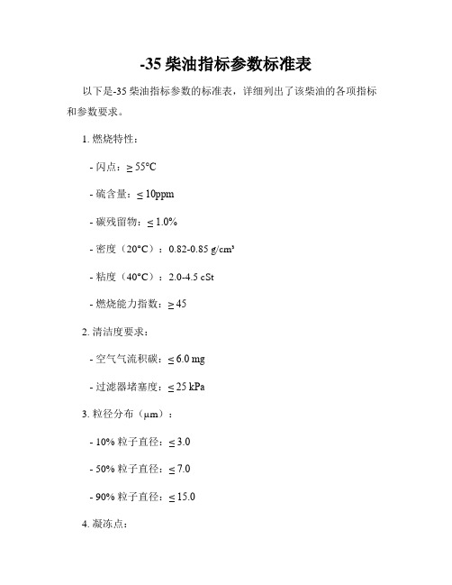 -35柴油指标参数标准表