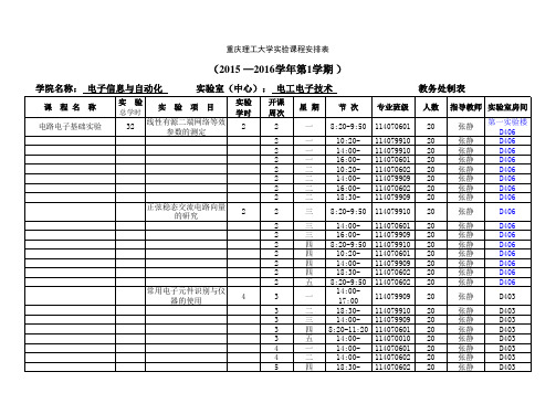 2015-2016(1)张静-重庆理工大学实验课程安排表